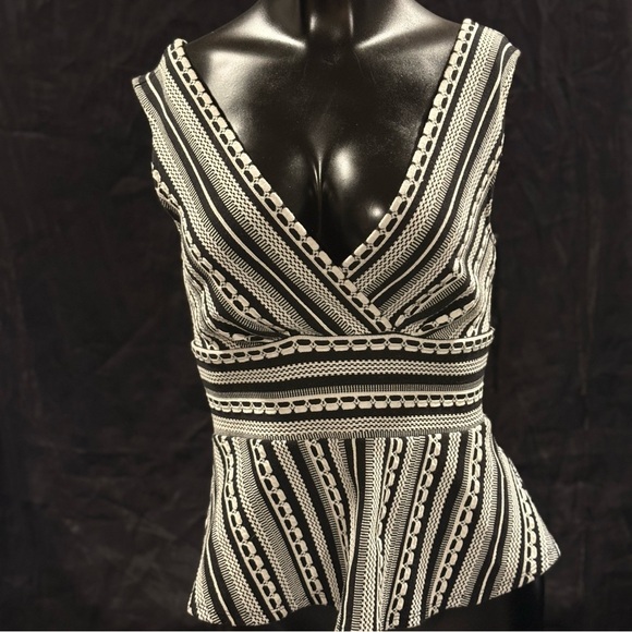 2/$20 Anthropologie Black and White Patterned Blouse - Picture 2 of 7